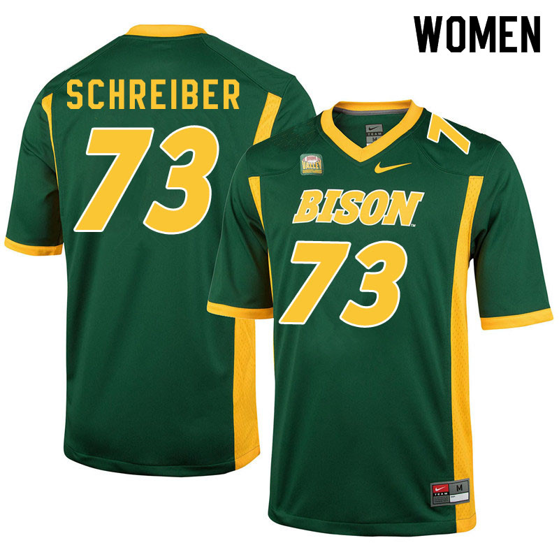Women #73 Joe Schreiber North Dakota State Bison College Football Jerseys Sale-Green
